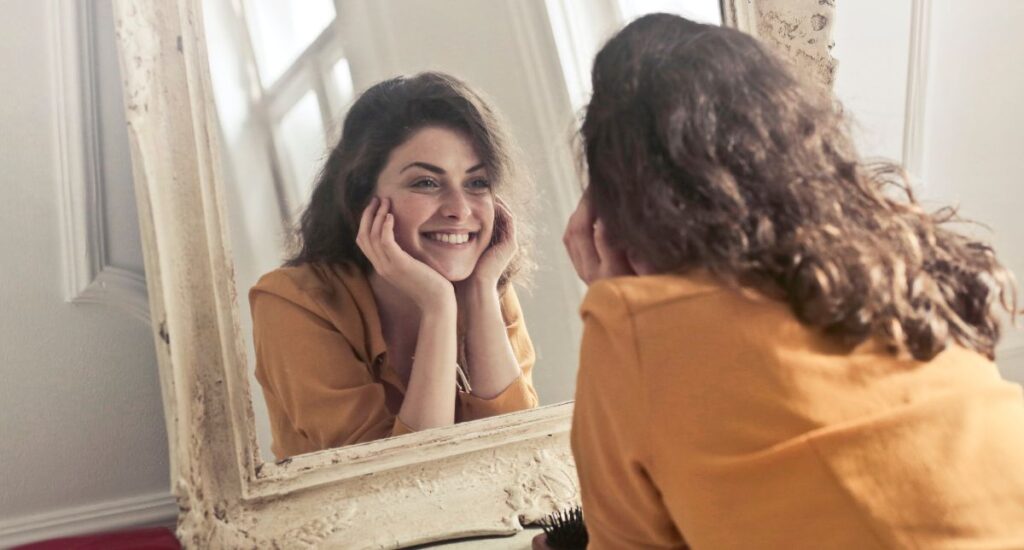 Woman with a positive mindset getting ready to face the day